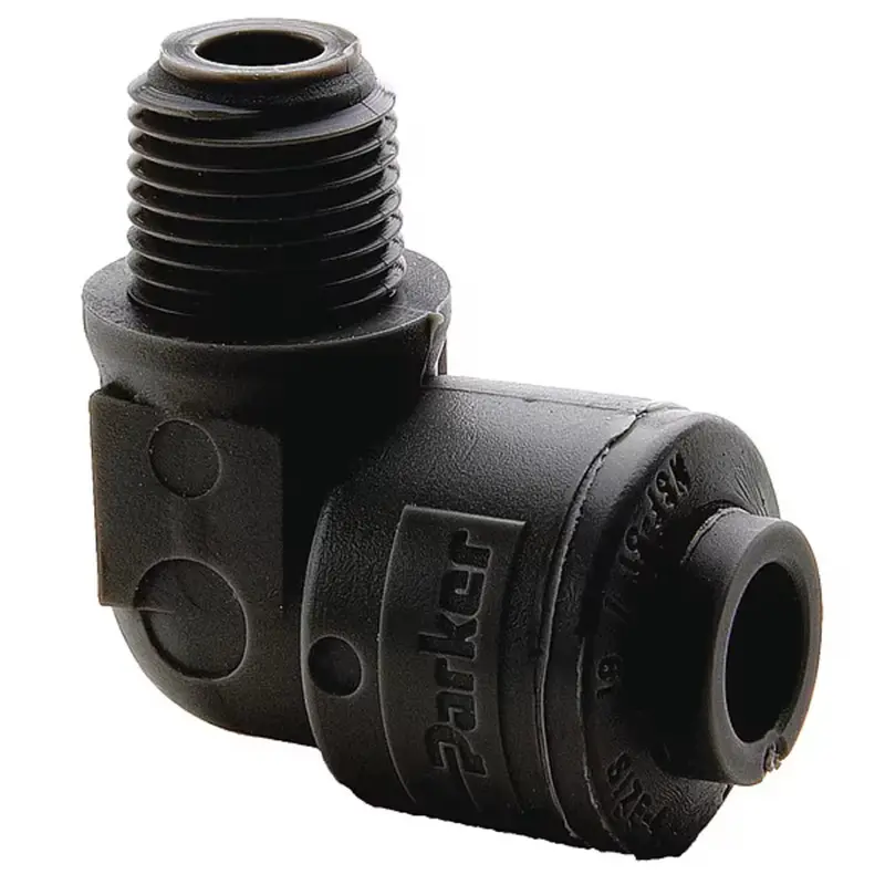 Parker Trueseal Push-In Union – 1/4" Od × 1/4" Od, Fb4Me4-Hblk Black 1