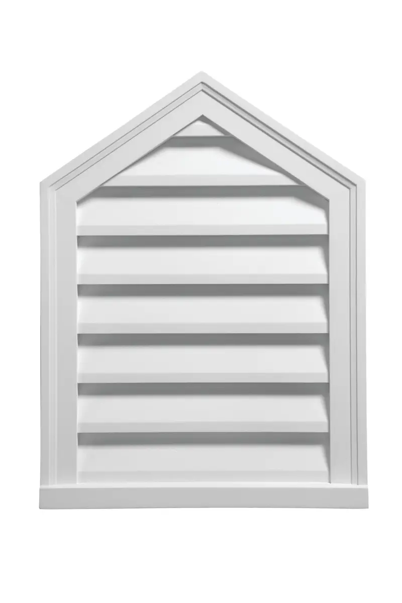 Peaked Functional Louver Vent With Brickmould Trim 1