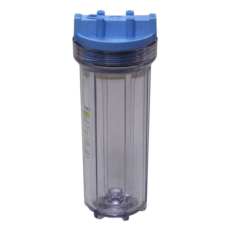 Pentek 10-Inch Slim Line Filter Housing | Blue/Clear Body, No Pressure Relief 1