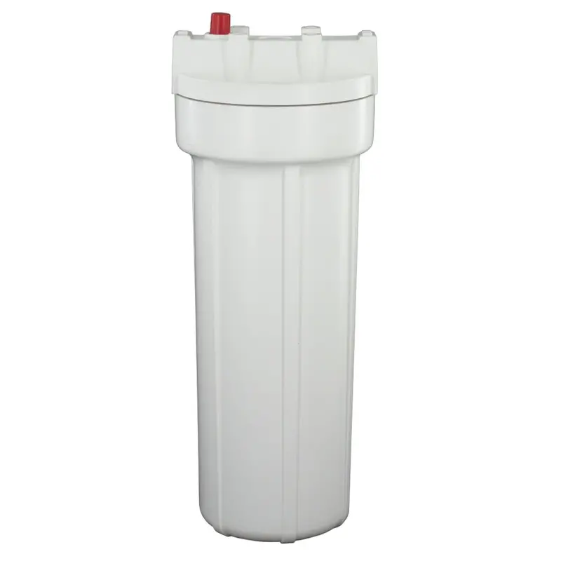 Pentek 10-Inch Slim Line Filter Housing – White/White With Pressure Relief, 3/8" Fpt 1