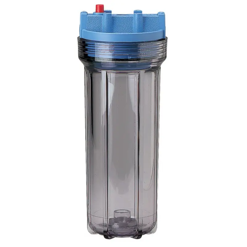 Pentek 10-Inch Slim-Profile Blue And Clear Water Filter Housing With Pressure Relief Valve 1