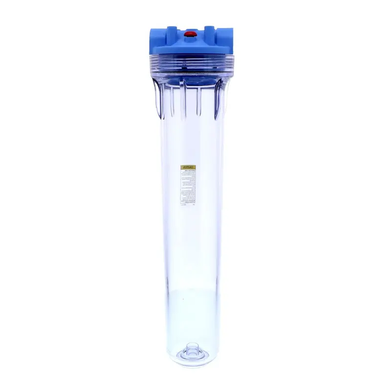 Pentek 150560 20-Inch 3G Standard Filter Housing – Blue & Clear With Mounting Bracket And Pressure Relief, 3/4" Fpt 1