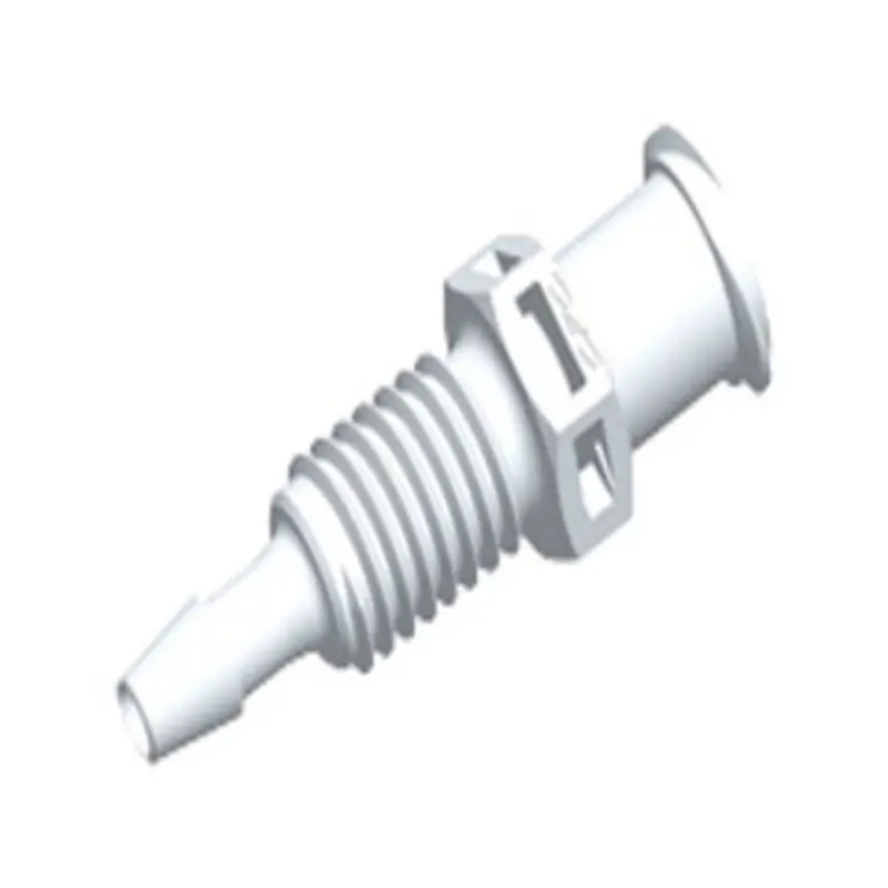Pmlf3170 Natural Pvdf Female Luer To 3/32" Hex Barb Panel-Mount Fitting 1