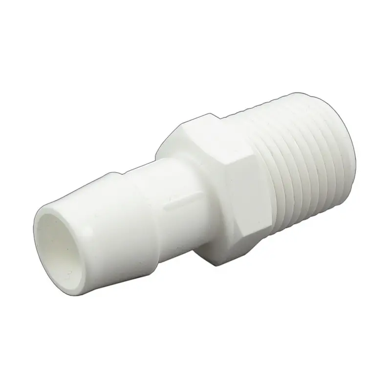 Polypropylene Male Barb Connector: 5/8-Inch Id Barb × 1/2-Inch Male Npt 1