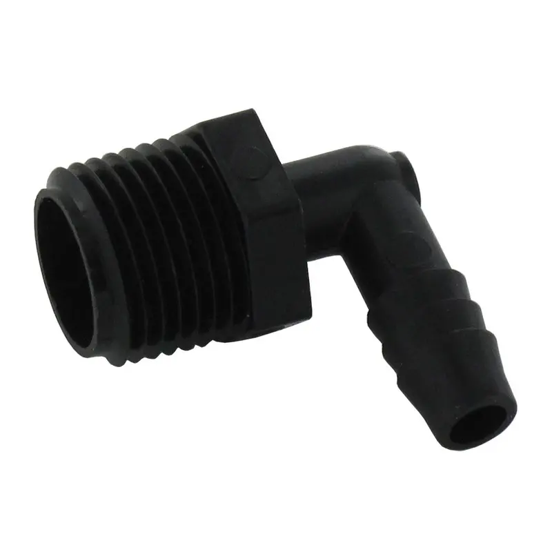 Polypropylene Male Elbow Connector: 3/8-Inch Id Barb × 1/2-Inch Male Npt 1