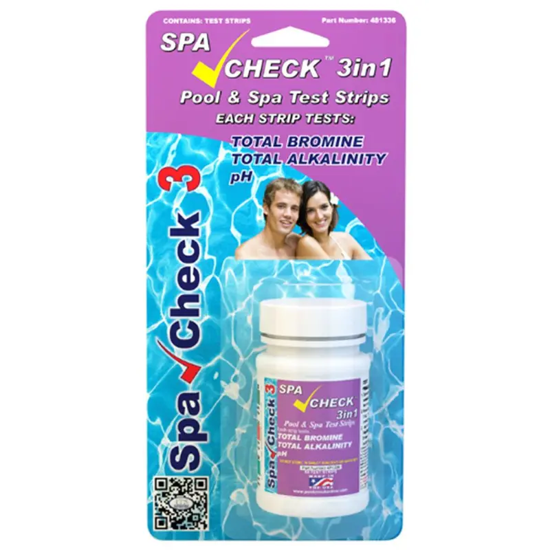 Pool Check Spa Check 3-In-1 Test Strips – 50 Count Per Bottle 1