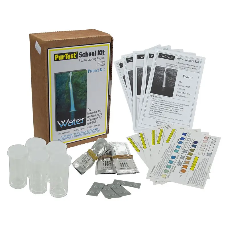 Purtest Project School Water Testing Kit – 8 Parameter Tests For Up To 5 Students 1