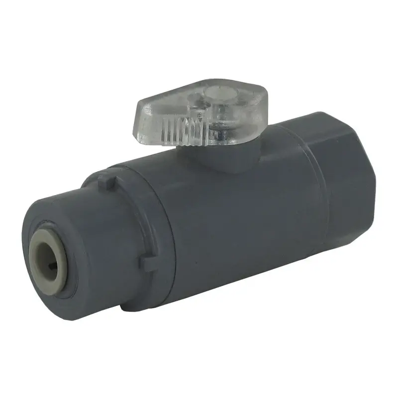 Pvc Inline Ball Valve – 1/4-Inch Tubing To 3/8-Inch Female Nptf Connection 1