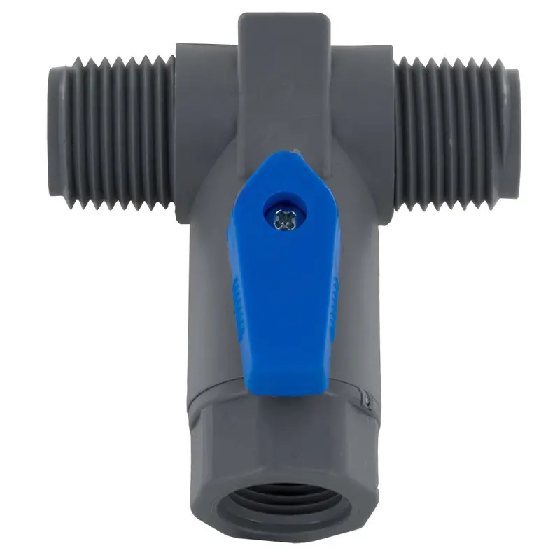 Pvc Three-Way Ball Valve – 1/2-Inch Mpt × 1/2-Inch Mpt × 3/8-Inch Fpt 1