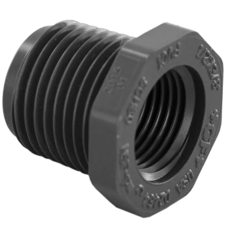 Schedule 80 Pvc Bushing – 1/2" Male Iron Pipe To 3/8" Female Iron Pipe 1