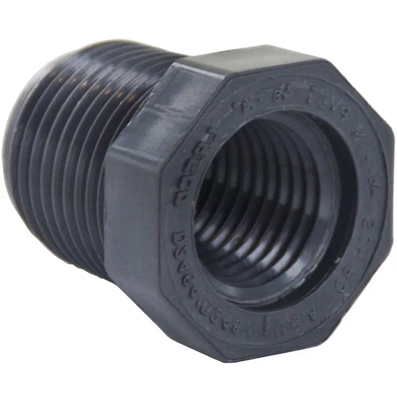 Schedule 80 Pvc Reducing Bushing: 3/8" Male Iron Pipe To 1/4" Female Iron Pipe 1