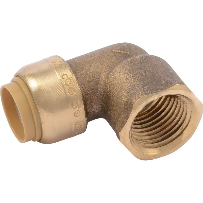 Sharkbite U308Lf Lead-Free Brass Female Elbow – 1/2" Push-To-Connect × 1/2" Female Pipe Thread 1