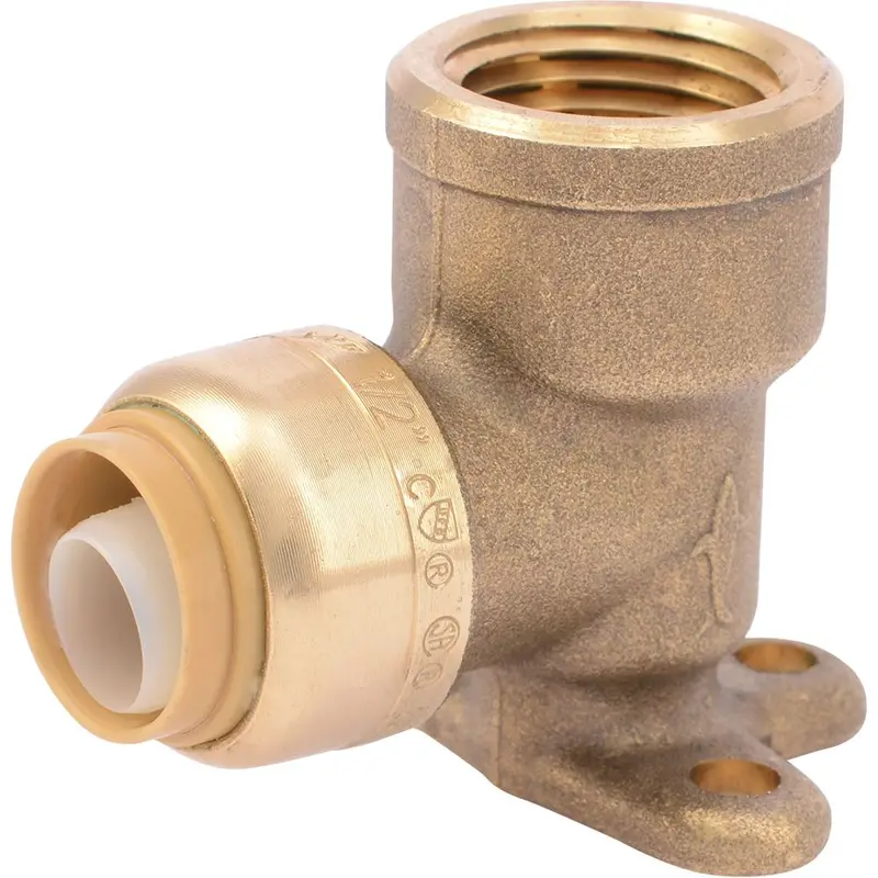 Sharkbite U334Lf Lead-Free Brass Drop-Ear Elbow – 1/2" Push-To-Connect × 1/2" Female Pipe Thread 1