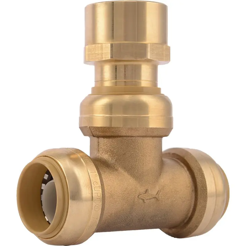 Sharkbite U464Lf Lead-Free Brass Female-Center Tee – 1" Fpt X 1" Fpt X 1" Fpt 1