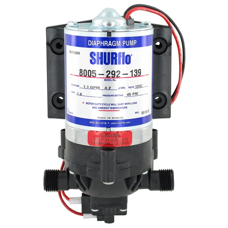 Shurflo 8005-292-139 12Vdc Demand Pump – 1.1 Gpm, 60 Psi (No Power Cord) 1
