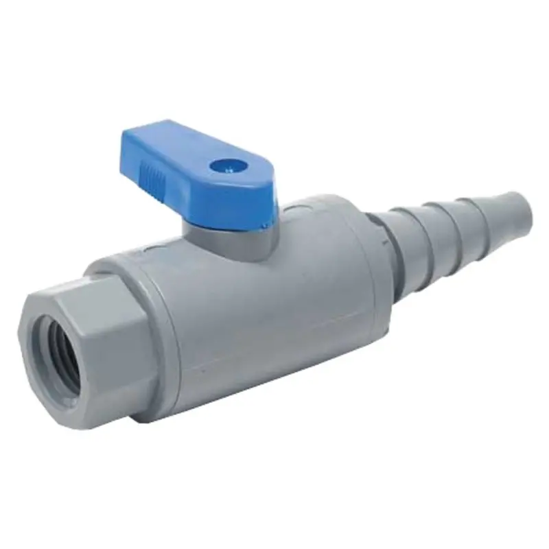 Smc 3/8-To-5/8-Inch Tapered Barb Pvc Inline Ball Valve With 3/8-Inch Fnpt 1