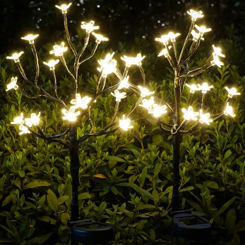 Solar-Powered Cherry Blossom Garden Lights 1