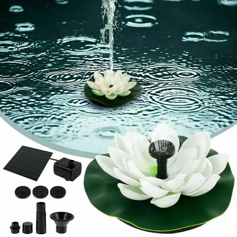 Solar-Powered Lotus Fountain Feature 1