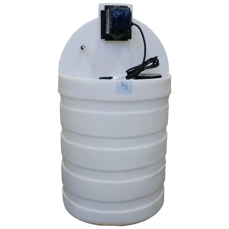 Stenner Low-Dose Pump System: 30-Gallon Tank, 25.1 Oz/Hr Output, 5.5–80 Psi, 120V/60Hz, 1/4" Fitting, White 1