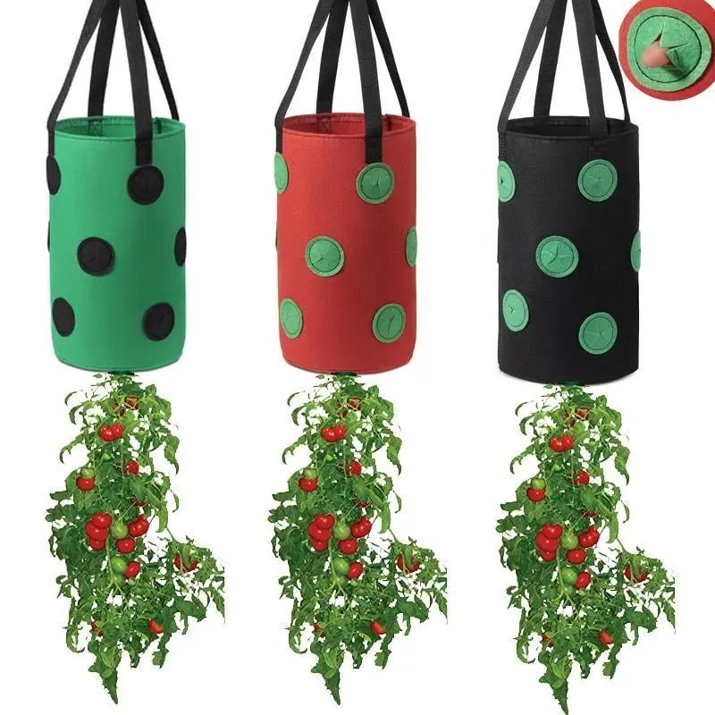 Strawberry Vertical Grow Bags – 3-Pack Fabric Planter System 1