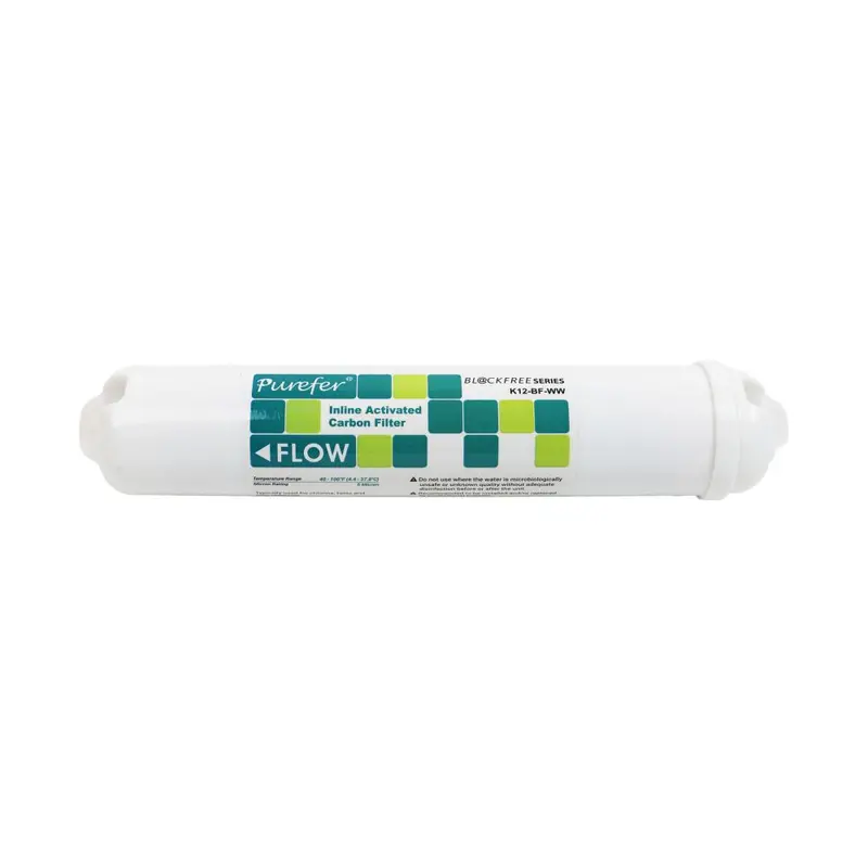 T33 10-Inch Granular Activated Carbon (Gac) Inline Filter – Block-Free Design, 1000 Iodine Rating, Standard Label 1