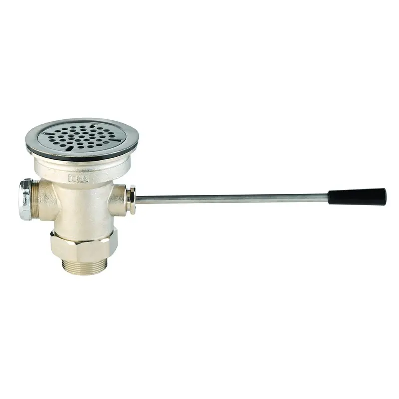 T&S B-3960-01 Lever-Operated Waste Valve Assembly – 3" Drain Opening, Includes Overflow & 2" × 1-1/2" Adapter 1