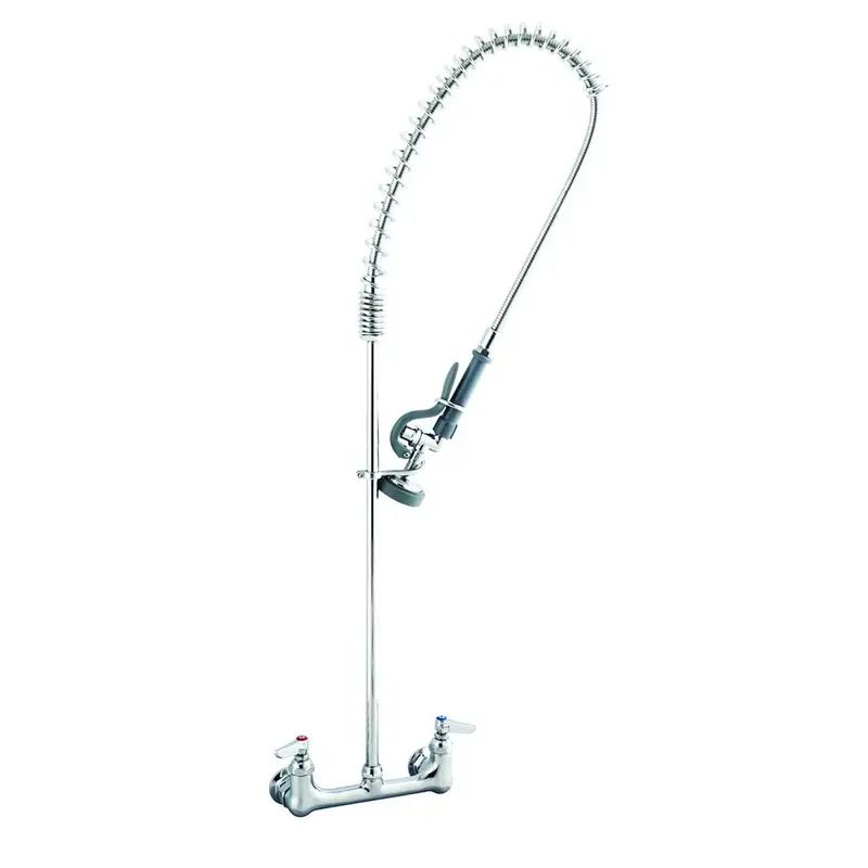 T&S Brass B-0133 Easyinstall Wall-Mount Pre-Rinse Faucet — 8" Centers, 35-1/2" Height, Bracket Not Included 1