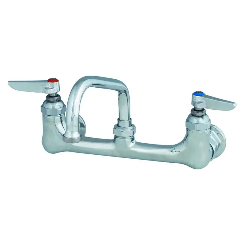 T&S Brass B-0232 Wall-Mount Mixing Faucet – 8-Inch Center, Flanged Female Inlets, 6-Inch Swivel Nozzle (Model 059X) 1