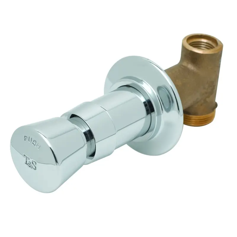 T&S Brass B-1029-01 Concealed Cold Straight Valve With Push-Handle Closure And Vandal-Resistant Design 1