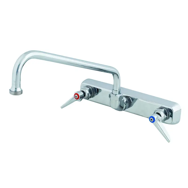 T&S Brass B-1128 Wall-Mounted Workboard Faucet — 8" Centers, 12" Articulating Nozzle 1