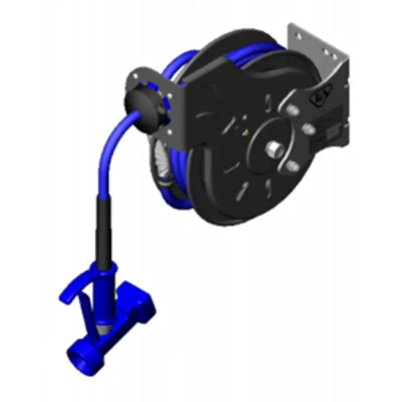 T&S Brass B-7212-05 Front-Trigger Hose Reel — Epoxy-Coated Steel, 3/8" Id × 15 Ft Heavy-Duty Hose 1