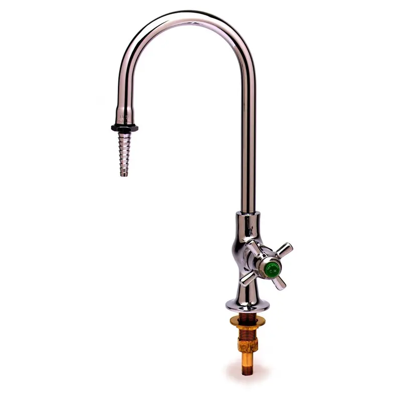 T&S Brass Bl-5850-01 Self-Closing Lab Faucet — Deck-Mount, Rigid Gooseneck, Lever-Activated 1
