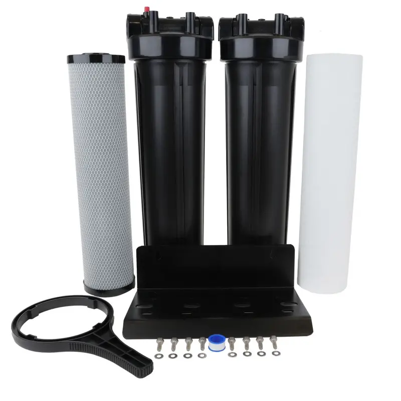 Universal Whole-House Twin-Series Water Filter System – 4.5" × 20", 1" Rpt Ports 1