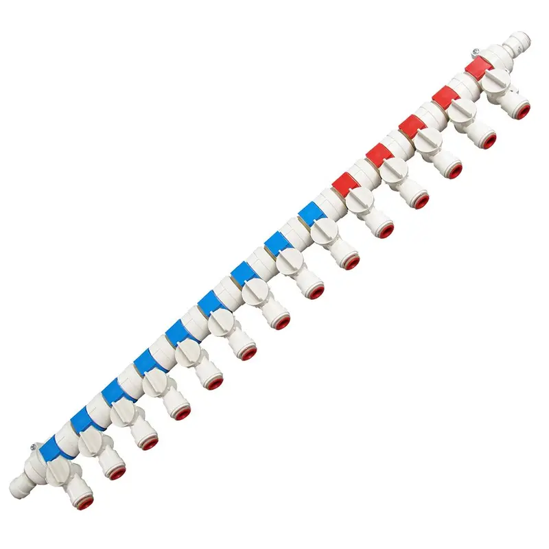 Watts Aqualock/Seatech 14-Port Manifold – 9 Cold + 5 Hot Outlets, 1/2" Cts 1
