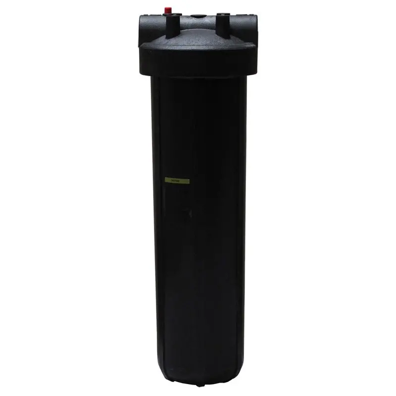 Watts Flowmatic 20-Inch Full-Flow Water Filter Housing – Black Body/Black Cap With Pressure Relief, 1-Inch Female Pipe Thread 1