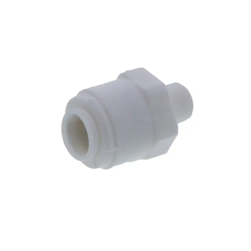 White Dmfit Straight 3/8" Push-In To 1/8" Male Npt Adapter Fitting 2