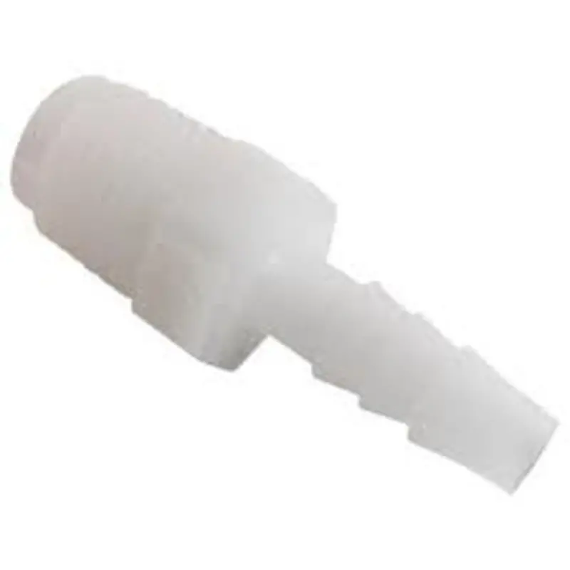 White Nylon Male Barb Connector: 1/2" Barb × 3/4" Mpt 1