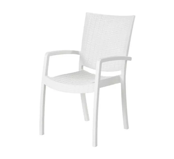 White Weather-Resistant Outdoor Dining Chair 1
