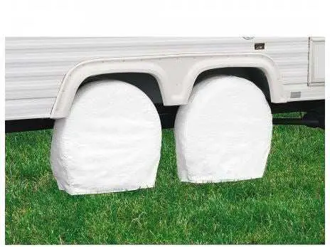2-Pack White Wheel Center Caps – Adjustable Fit For 29 To 31.75 Inch Rims 1