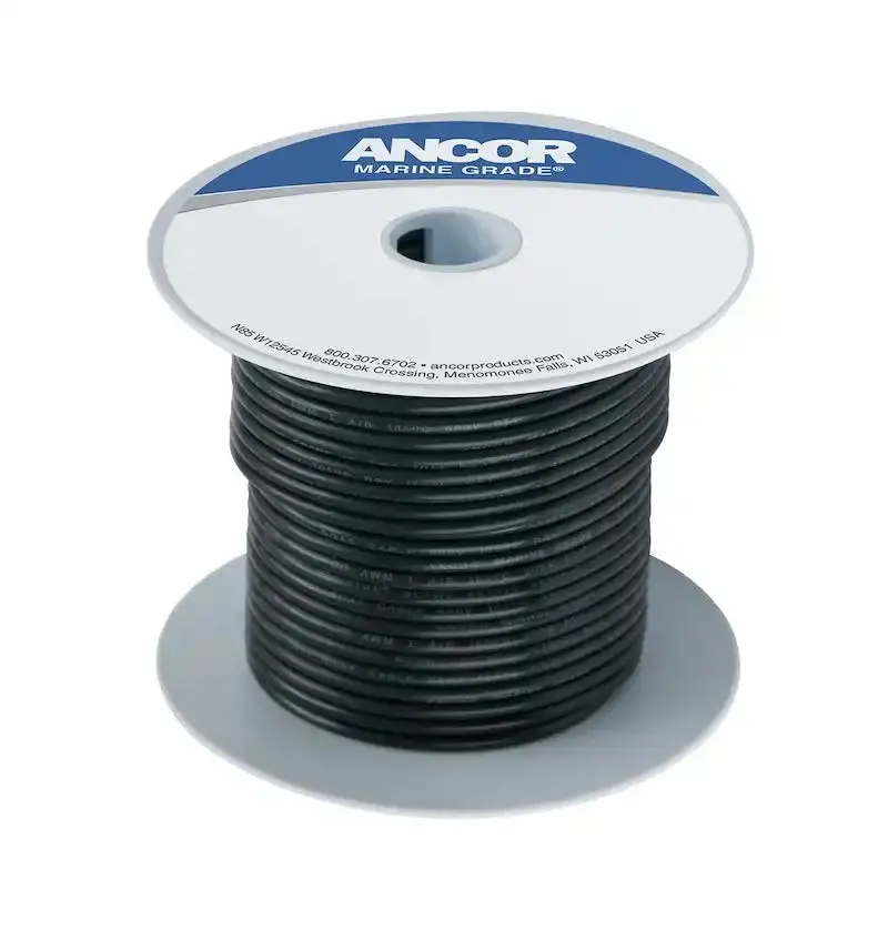 25-Foot #10 Tinned Copper Wire – Marine-Grade, Stranded, Black Insulation 1