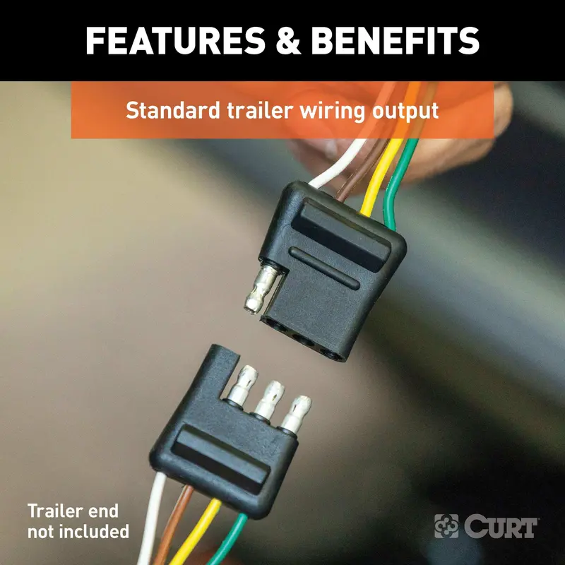 Curt 56440 Vehicle-Specific 4-Way Flat Trailer Wiring Harness For Volkswagen Passat 1