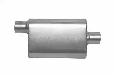 Gibson Performance 55193S Superflow Oval Muffler – Stainless Steel, Offset/Center Exit 1