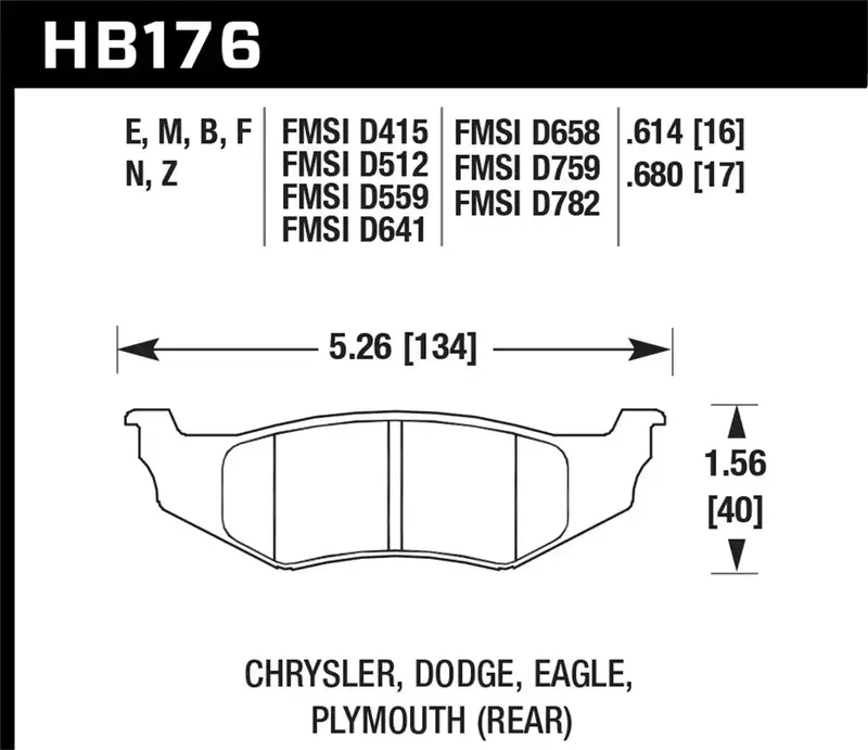 Hawk Performance Hp Plus Front Disc Brake Pads – 0.614" Thickness (Hb176N.614) 1