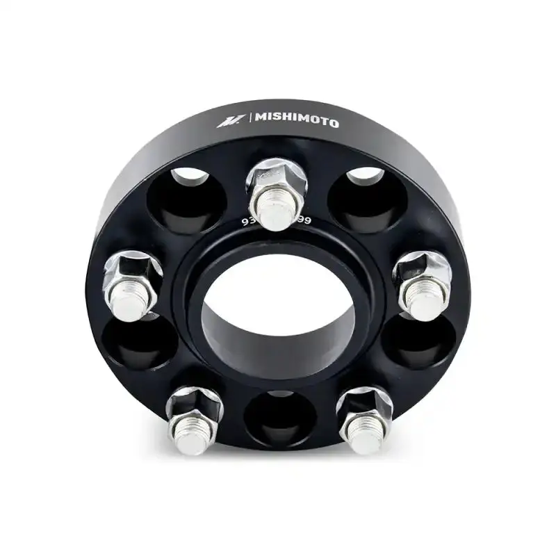Mishimoto Black Wheel Spacers – 5X100 Bolt Pattern, 56.1Mm Hub Bore, 25Mm Thickness (M12 Thread) 1