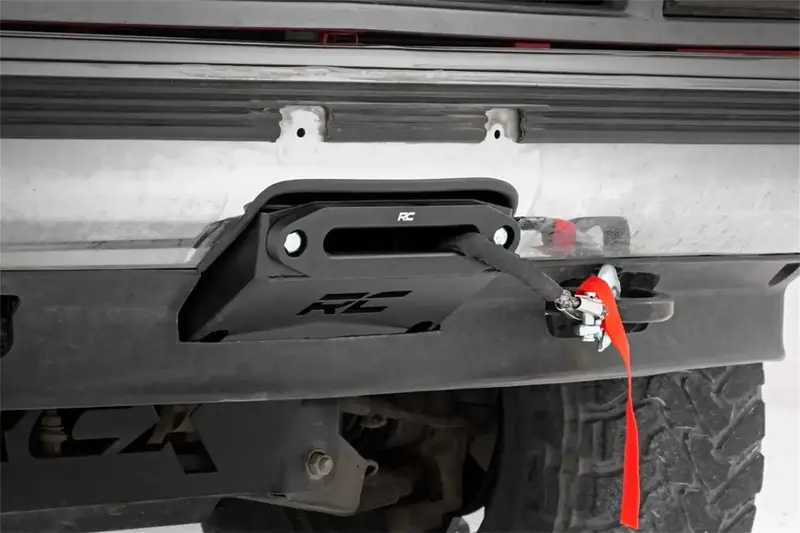 Rough Country 11008 Hidden Front Winch Mount Plate – Black Carbon Powder Coated 1