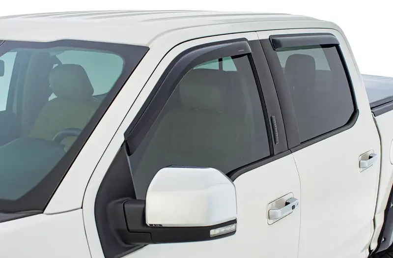 Stampede Tape-On Side Window Deflectors – Smoke Finish, 4-Piece Kit 1