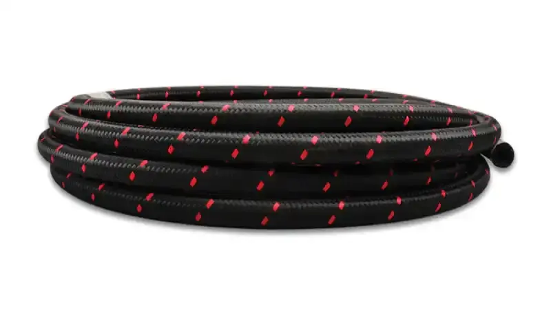 Vibrant -10 An Two-Tone Black-And-Red Nylon Braided Flex Hose – 20 Ft Roll 1