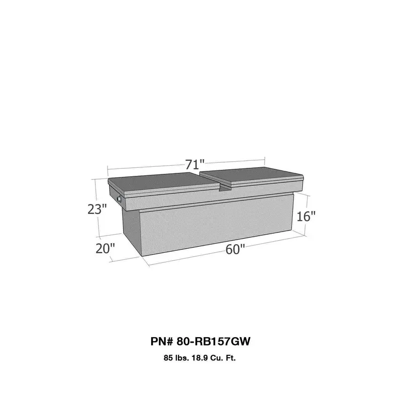Westin 80-Rb157Gw Brute Series Gull Wing Style Truck Bed Tool Box 1